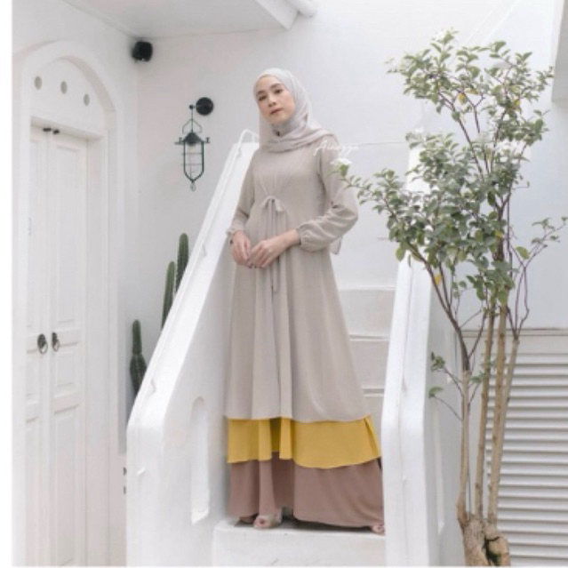 haima dress khaki original ainayya.id