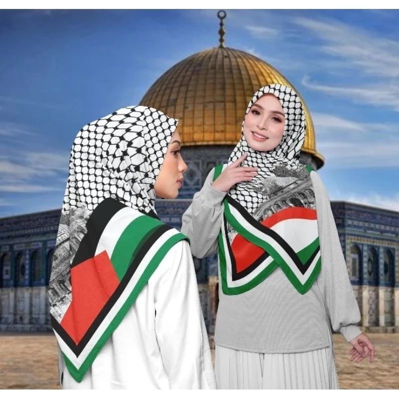 kerudung segi empat Mofit Palestina