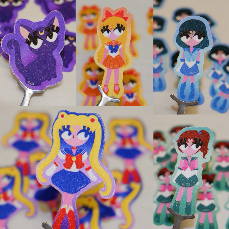

(min.3pcs) Sailor Moon Mini Diecut Glitter Stickers