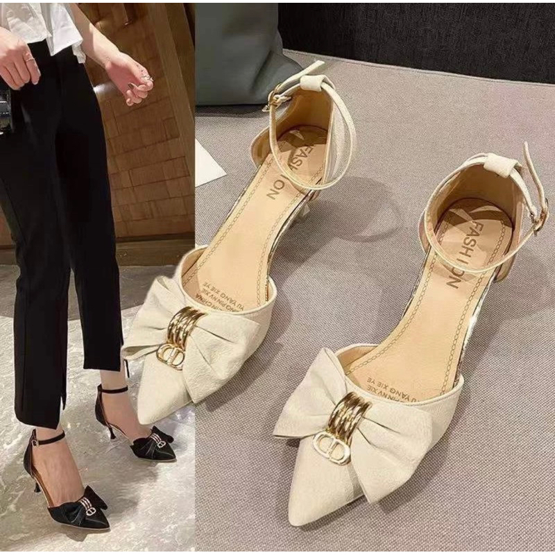 HEELS 5CM RIBBON IMPORT KOREAN STYLE H15
