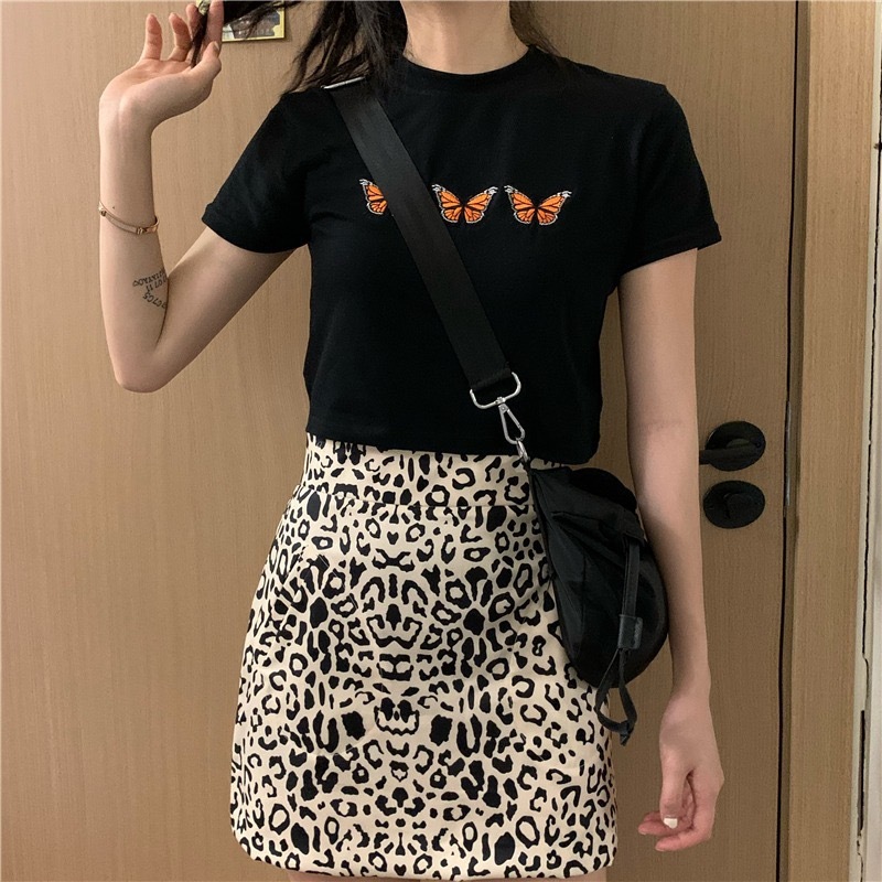 Kaos Crop Top Nabiya Wanita Korea Bahan Premium Atasan Crop Top Sexy Wanita