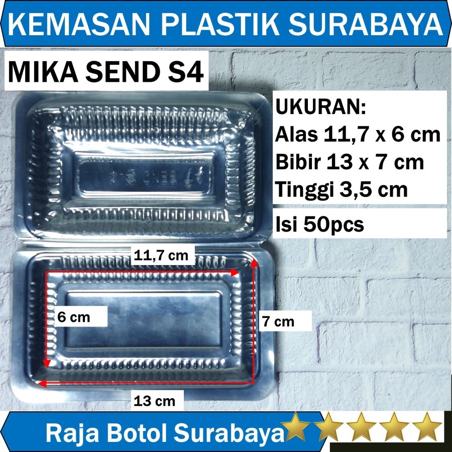 50pcs Mika kue kecil S4 Plastik kotak persegi kemasan Bungkus makanan nasi snack jajan kue cake hamp