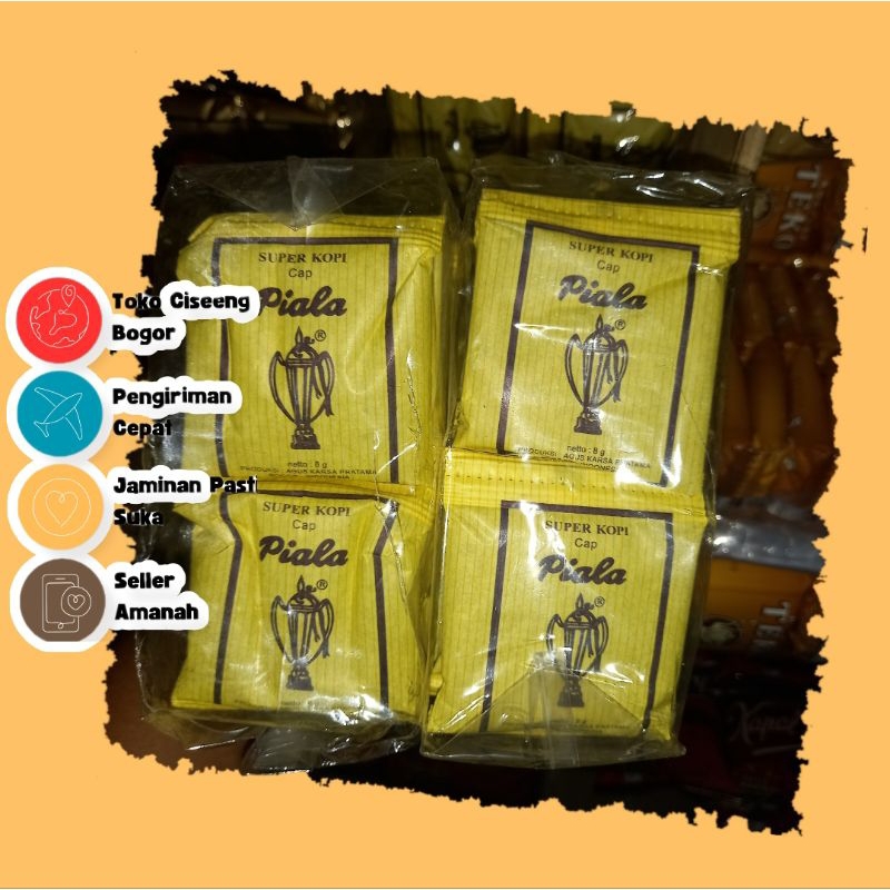 

KOPI BUBUK PIALA RENCENG PACK 30SACHET 8gr Kopi kuning cap piala kopi khas bogor