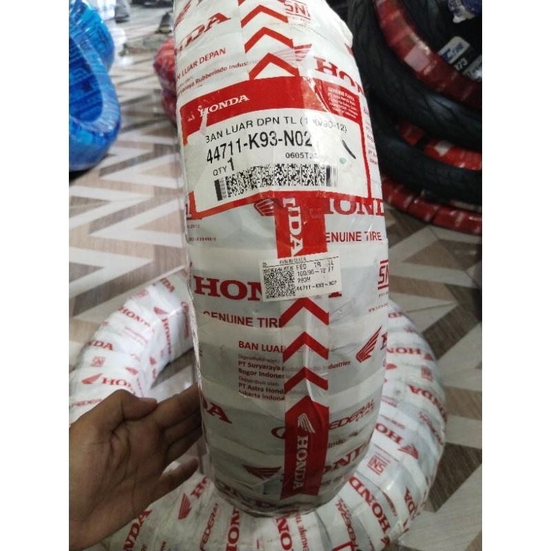 Ban Motor Honda Federal 100/90-12 K93 AHM Tubeless Ban Depan Scoopy Ring 12