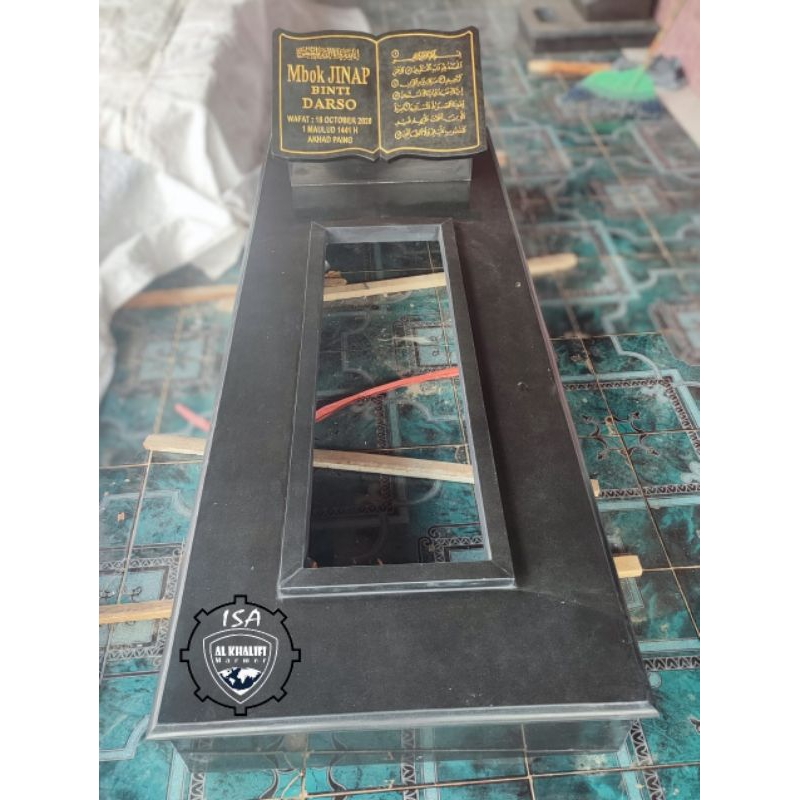 KIJING MAKAM BATU GRANIT ANDESIT 1 TRAP MODEL BUKU/NISAN MAKAM BATU MARMER MURAH