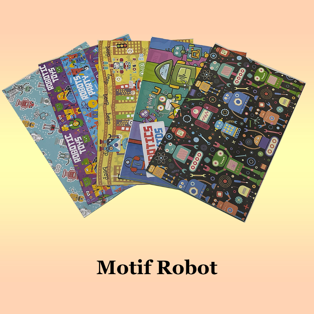 

kertas kado motif robot