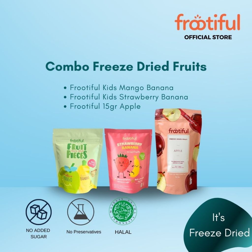 

Combo Freeze Dried Kids 10gr dan Freeze Dried Apple 15gr