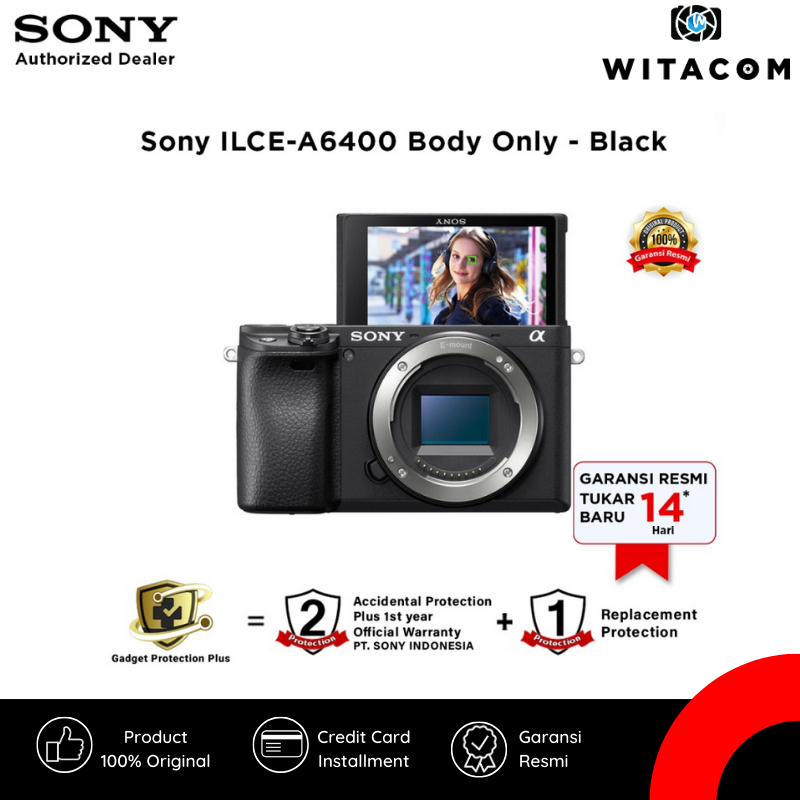 Sony A6400 / ILCE-6400 Body Only Black - Garansi Resmi