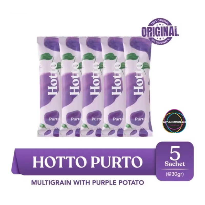 

(Bisa Gosend) 5 SACHET HOTTO PURTO Superfood Ubi Ungu Multigrains BPOM HALAL