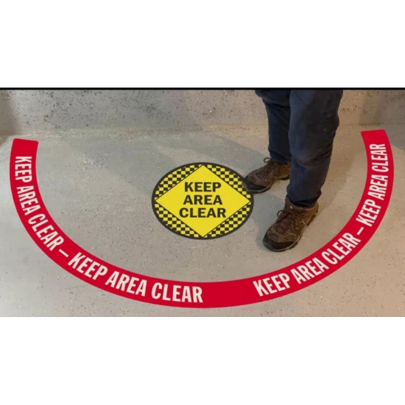 

STIKER VINYL LANTAI keep area clear