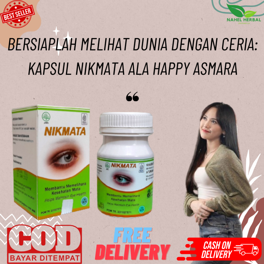 Terlaris Kapsul Nikmata  Obat Mata Herbal 100% Original Ampuh Mengatasi Mata Minus Dan Plus - Happy 