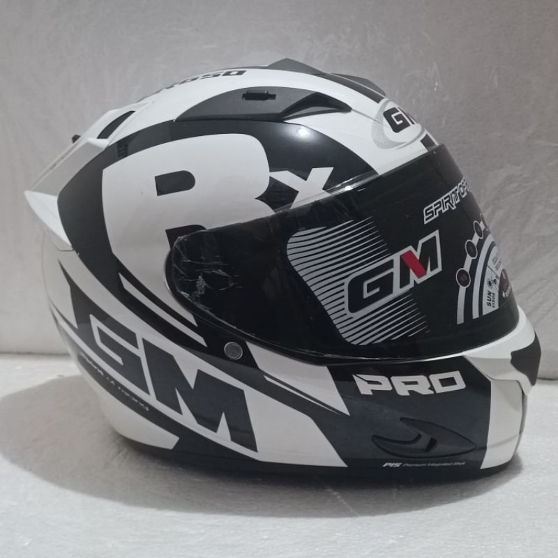 HELM GM RACE PRO ZR 650 BLACK WHITE