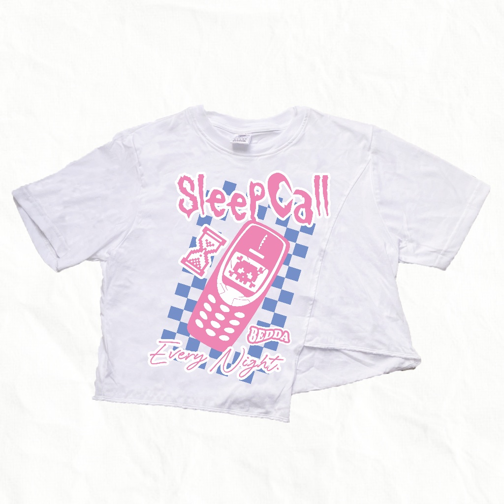 Bedda - Crop T-Shirt Re Work Oversize Sleep Call White