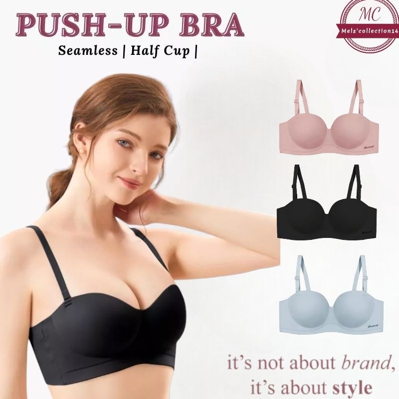 Bh busa tebal tanpa kawat premium push up bra cup setengah tanpa kawat penyangga bra seamless busa s