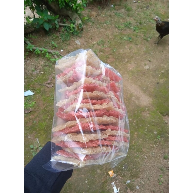 

Rengginang beras mentah bentuk kontak, asli cianjur berat isi 500 gram