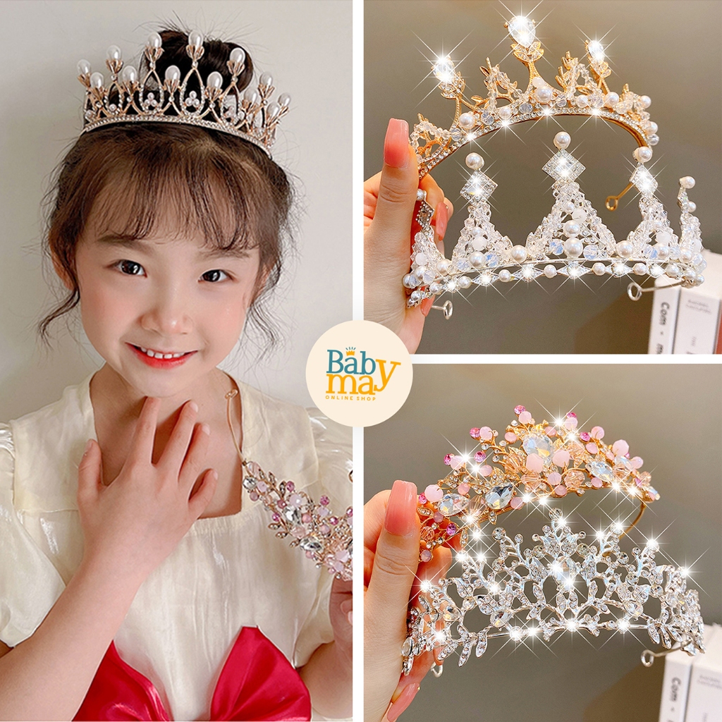 Mahkota Premium Anak Perempuan Princess Hijab Ulang Tahun Karnaval / Aksesoris Rambut Bando Korea Mu