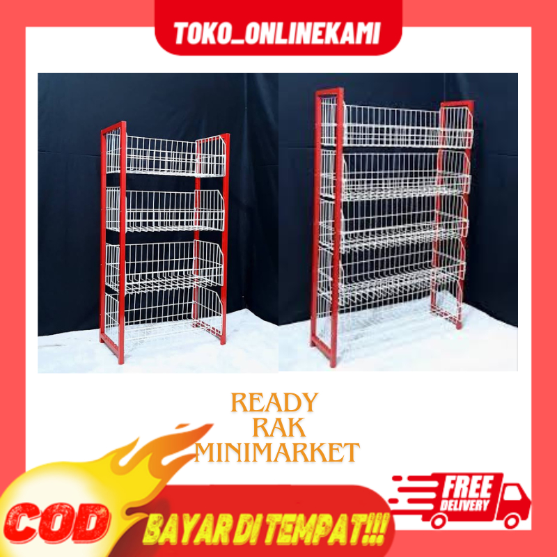 Rak Minimarket Besi Kotak Free Roda/Rak Indomart/Rak Alfamart/Rak Gudang/Rak Ciki Besi