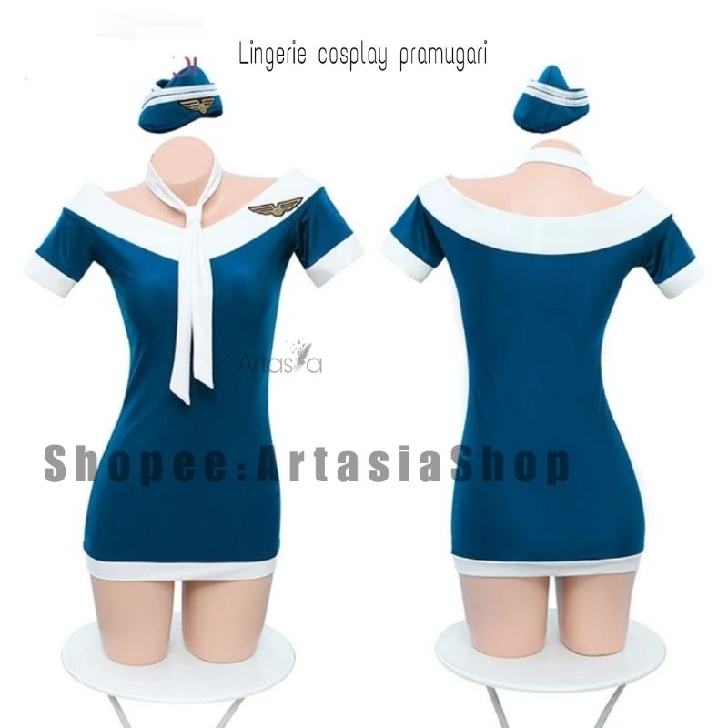 Lingerie Costum Pramugari S-M dan L-3XL Lingerie costum Xxxl Bigszie Asisten Penerbangan  Costum Cos
