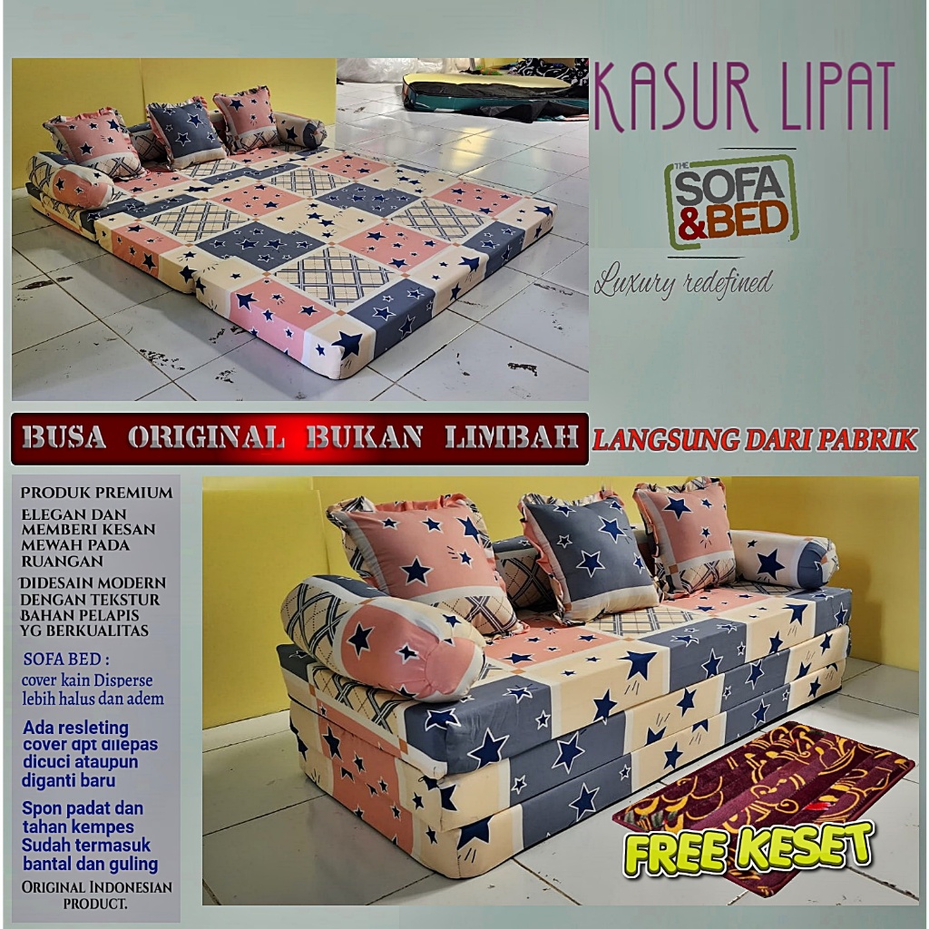 Foam Kasur Lipat Karakter Sofa bed Minimalis