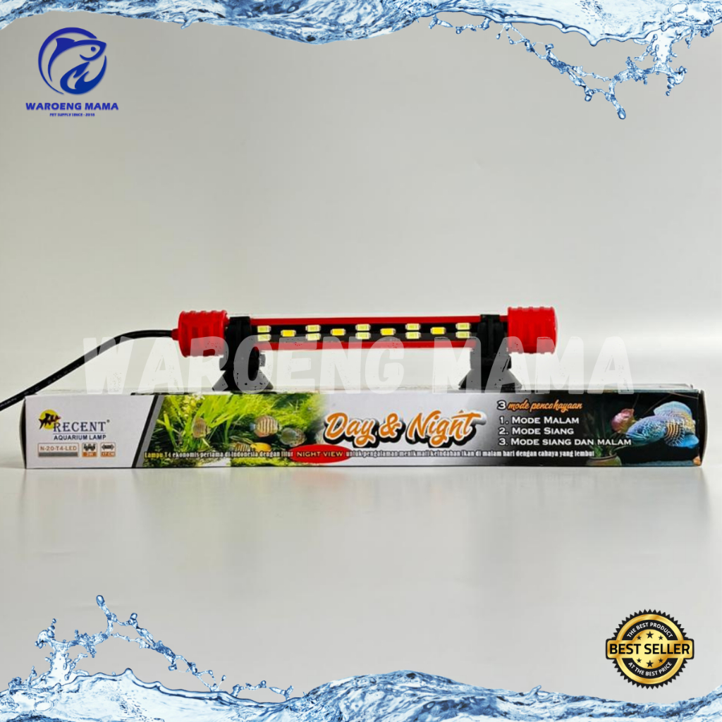 Lampu T4 Ekonomis Led Celup Aquarium Recent Day And Night 3 Mode N20 30 40 50 60 Lampu Aquascape