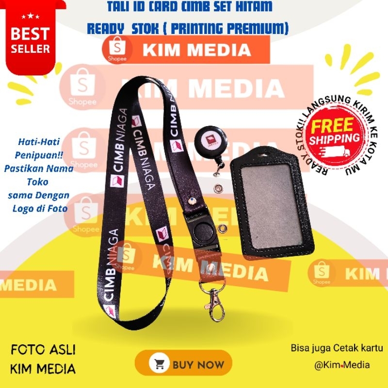 

Tali / Lanyard id card CIMB NIAGA (HITAM) Tali idcard CIMB NIAGA FINANCE PRINTING SATUAN READY