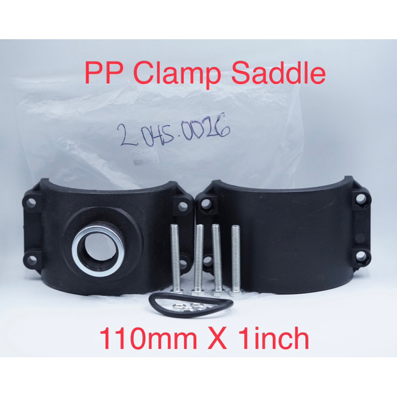 Clamp Saddle PP Klem Sadle 110 mm x 1 inch 110mm x 1” Fitting Tapping Compression Pipa PVC Clamp Sad