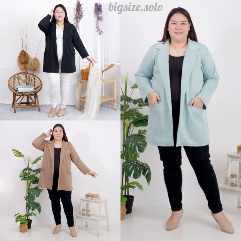 (LD 120, 130cm) LONG BLAZER BIGSIZE BLAZER KOREA BLAZER JUMBO ATASAN WANITA