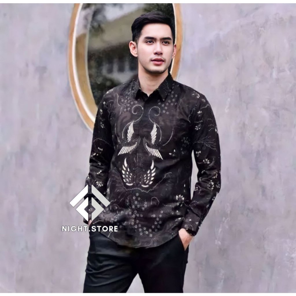 Kemeja batik pria lengan panjang terlaris baju batik modern