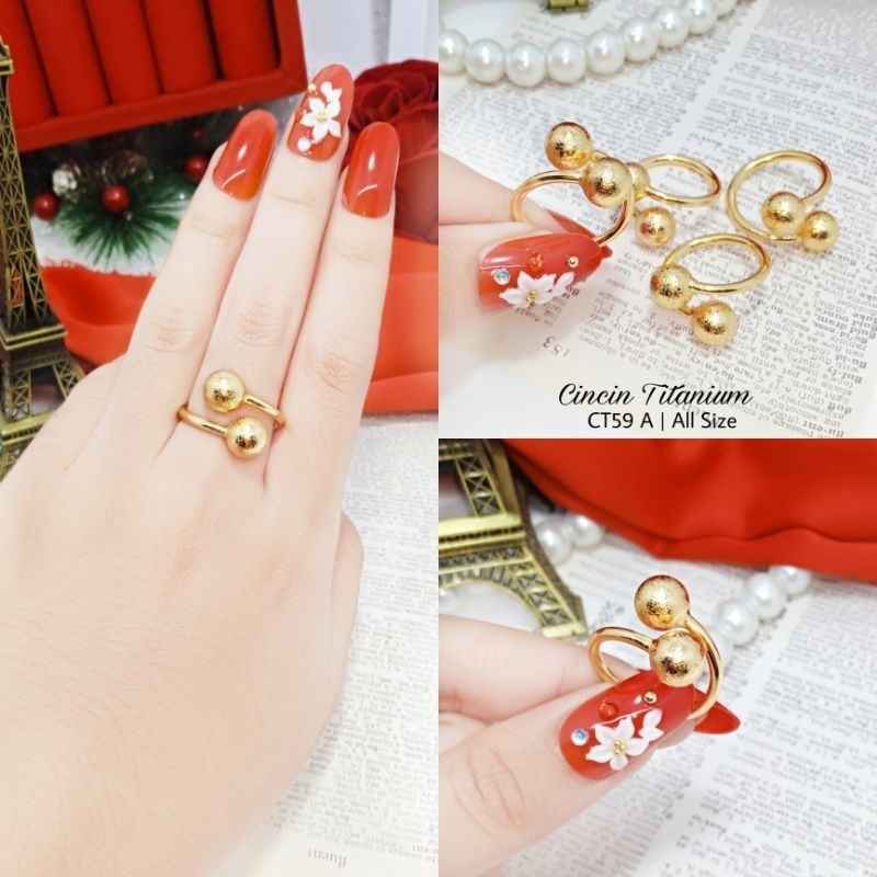 CINCIN BOLA KOMBINASI POLOS DAN PASIR