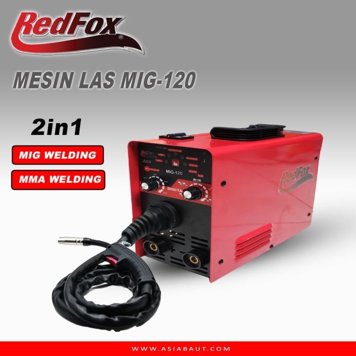 REDFOX MESIN LAS MIG 120 A CO2 TANPA GAS WELDING MIGi GASLESS JAPAN