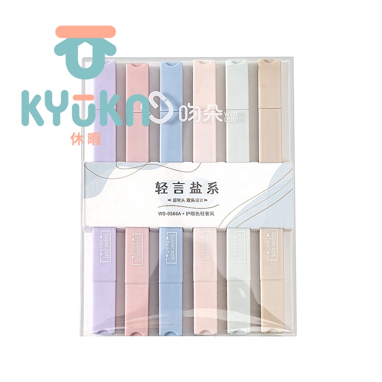 

Terlarisss.. KYUKA Highlighter Pen set Marker 2 in 1 pastel untuk alat tulis kantor sekolah / set dan satuan K0P