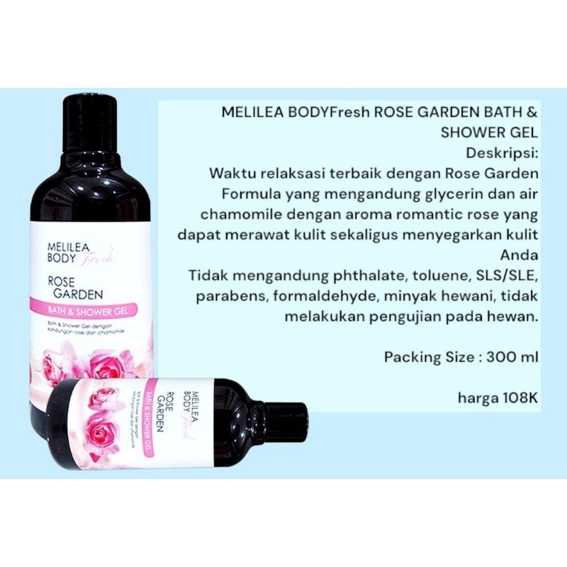 Melilea bodyfresh rose garden Bath & Shower gel 300ml