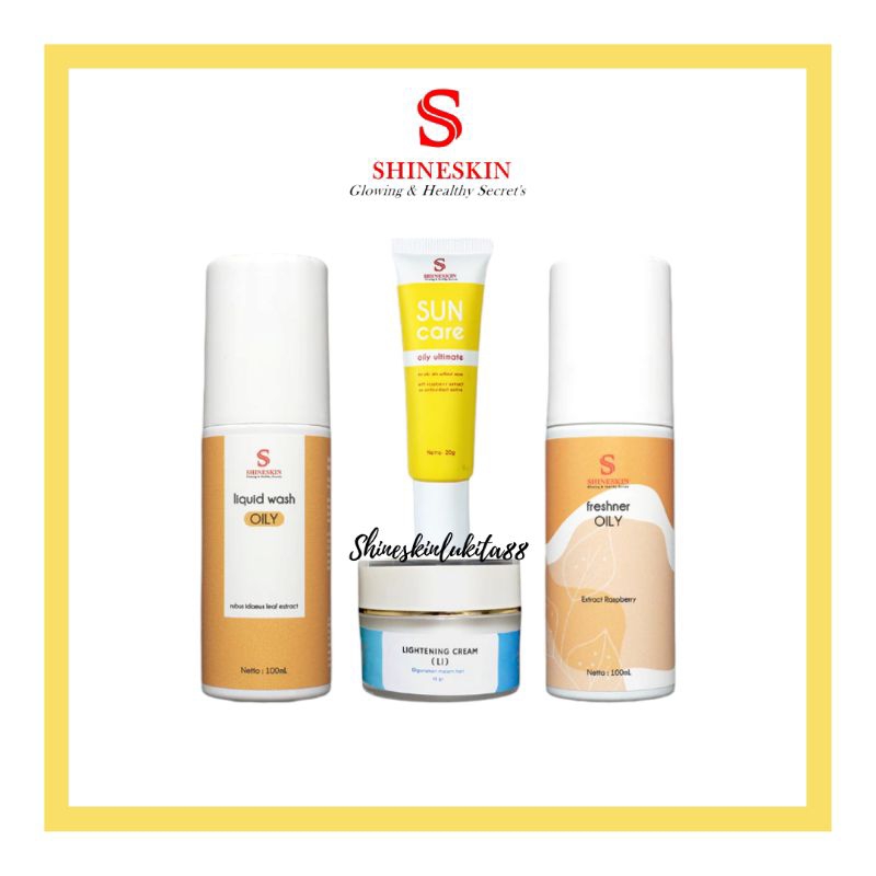 SHINESKIN PAKET BASIC OILY GLOWING/UNTUK KULIT BERMINYAK, FLEK, KUSAM