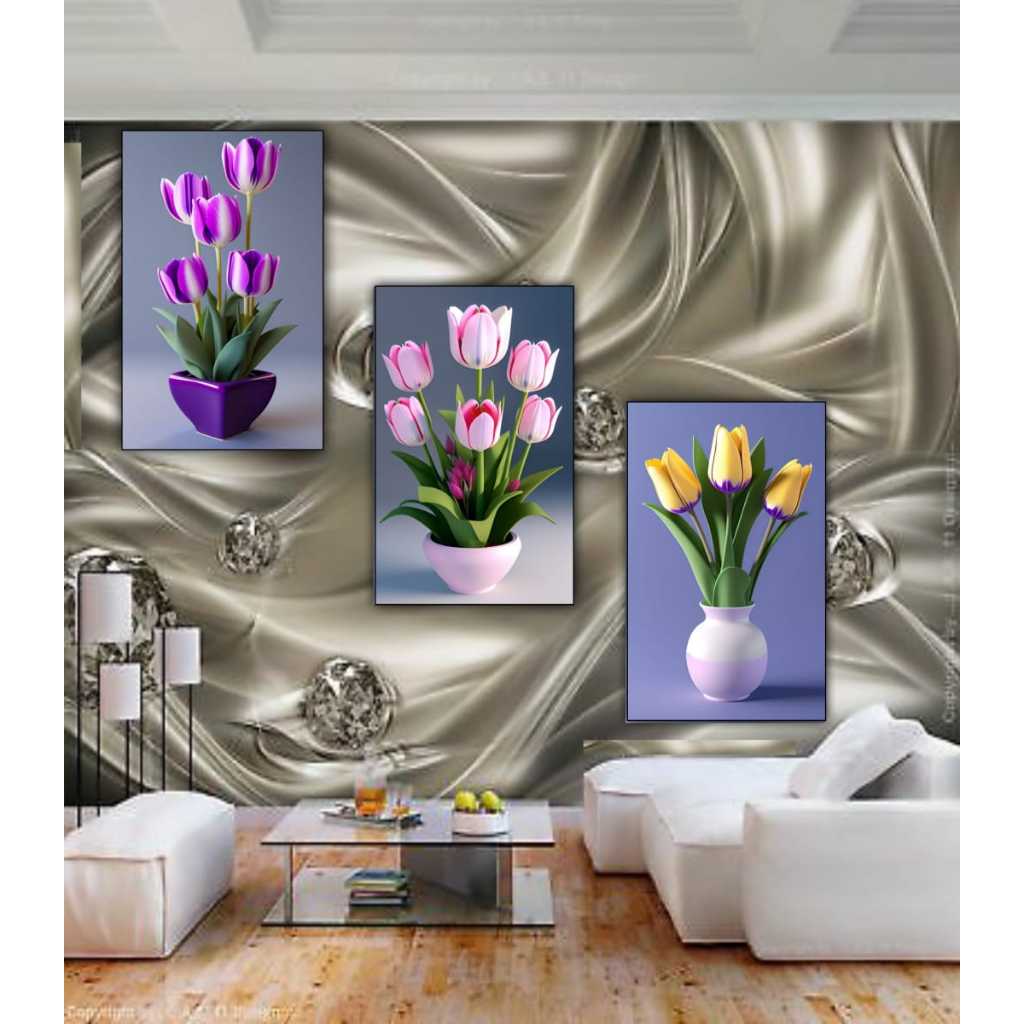 AINUN....HIASAN DINDING RUANG TAMU TERLARIS MOTIF BUNGA/HIASAN DINDING RUANG KAMAR POSTER KAYU PAPAN