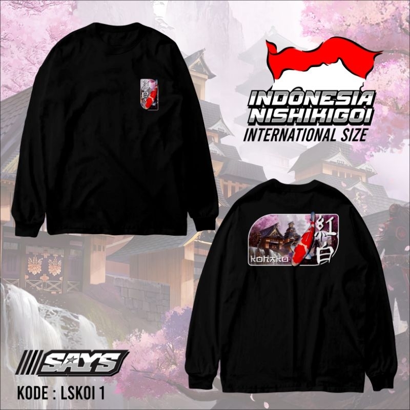 Kaos Ikan Koi Lengan Panjang 1 kohaku