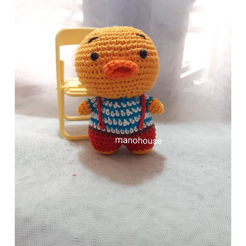 Duck in overall amigurumi