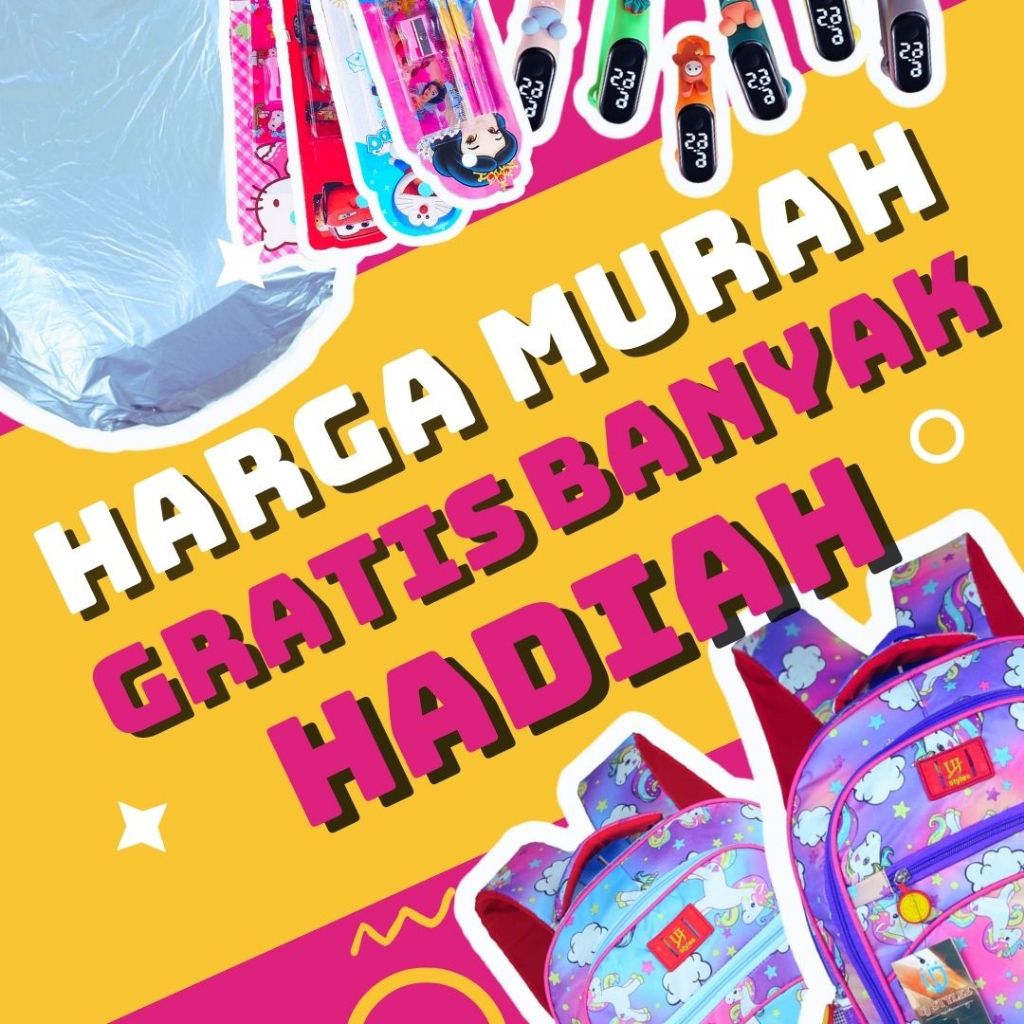 Tas Ransel Sekolah Anak Cewek Perempuan Gendong Punggung Backpack Karakter Uj Style Kuda Pony Pink B