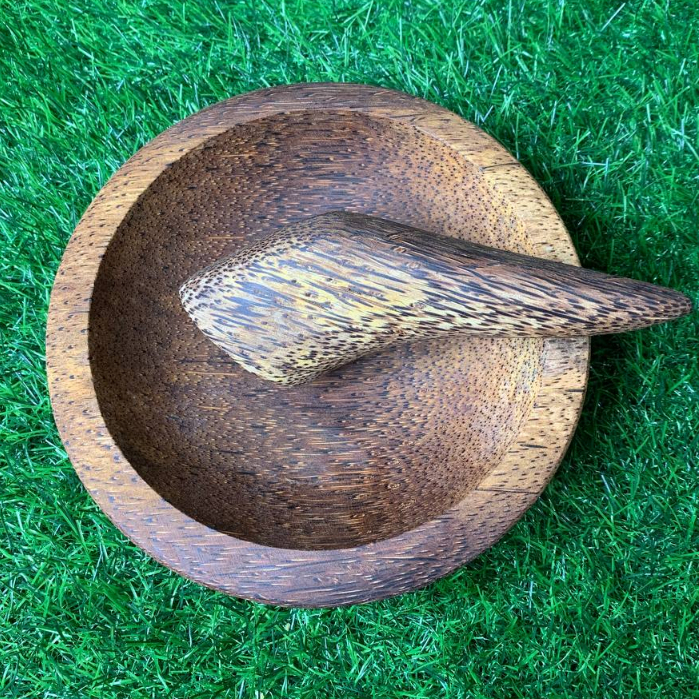 Cobek Coet  Kayu Aren + Ulekan 1 Set Asli Berkualitas Serbaguna Kitchenware