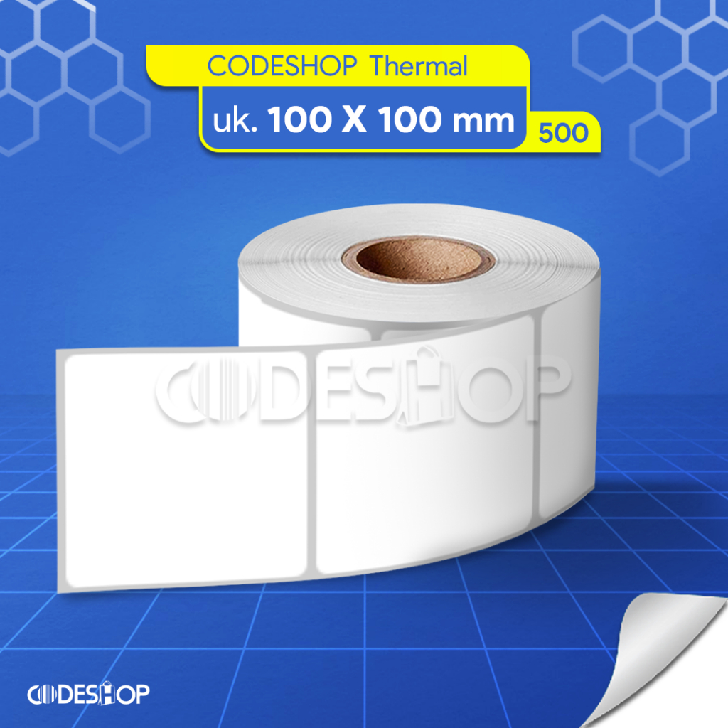 

Codeshop Label Thermal 100x100 mm 1 Line 3 inchCore isi 500 Pcs Stiker