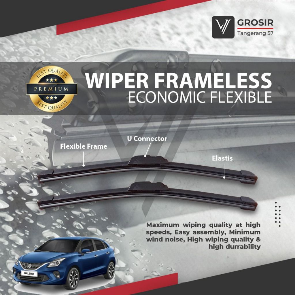 WIPER BALENO HATCHBACK FRAMELESS 2 PCS