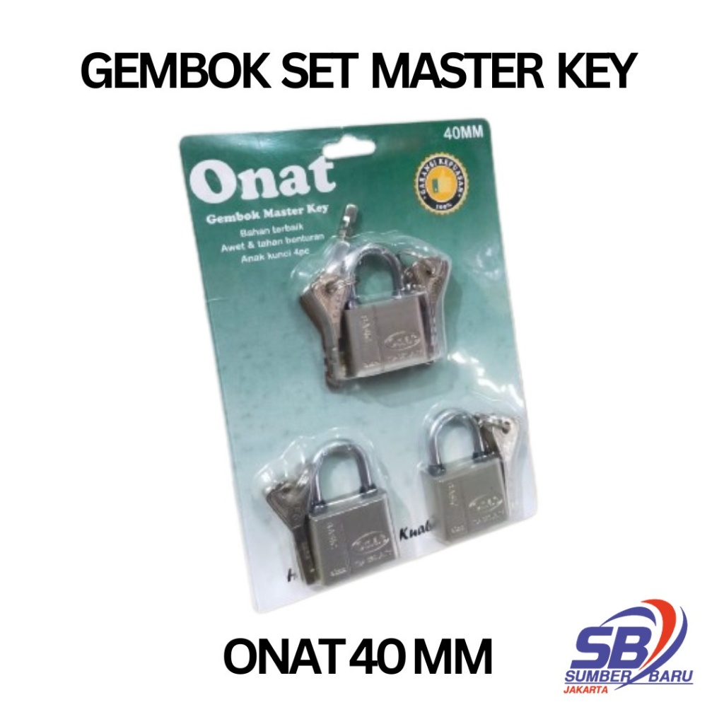 Gembok Master Key ONAT 40mm / Gembok Pagar Ruko Rumah Isi 3 Pcs 40MM KUALITAS TERBAIK SBJ