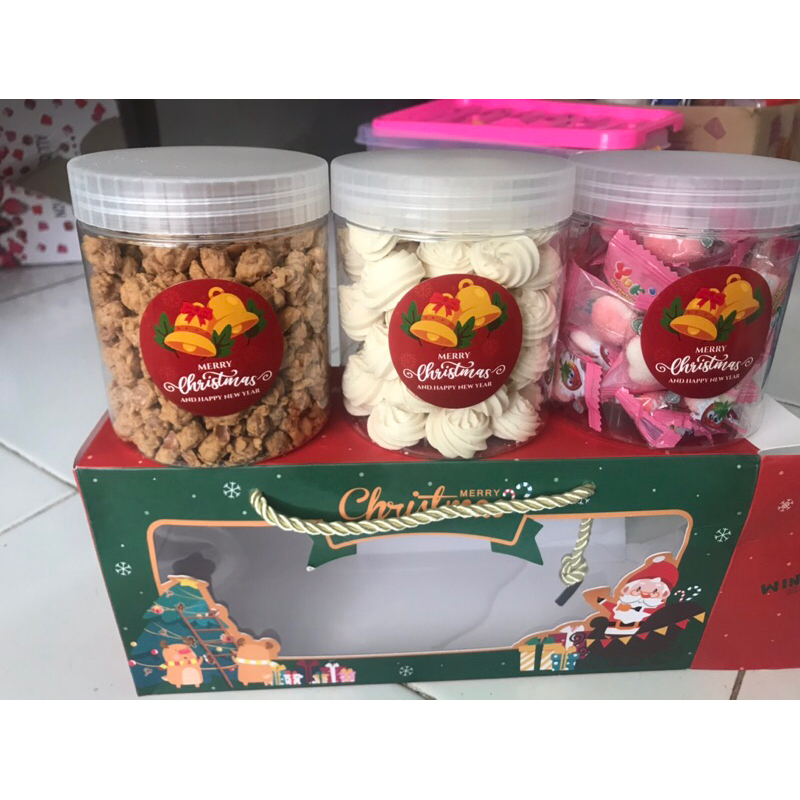 

hampers natal dan tahun baru 3 pc toples kemasan 500 ml