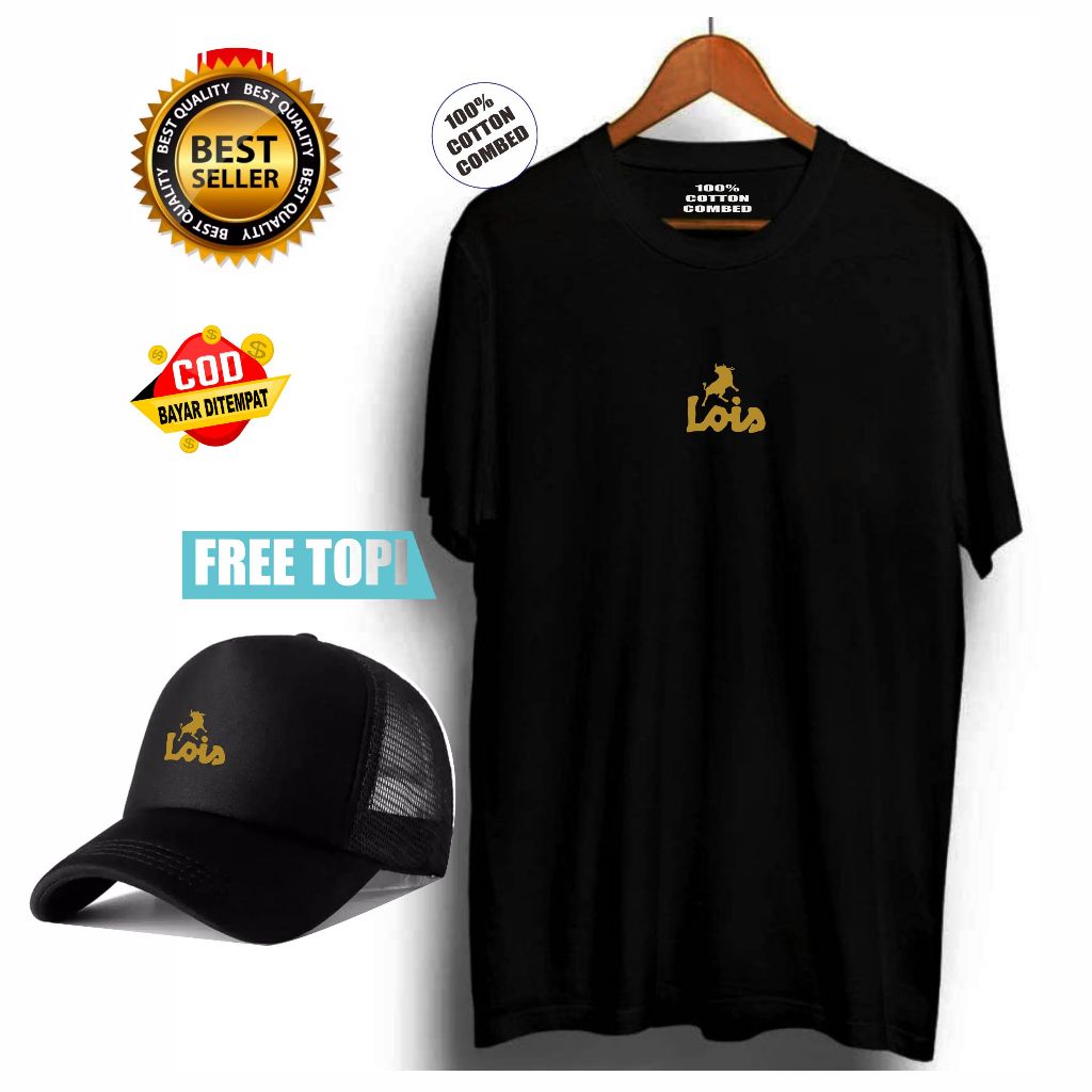 Kaos lengan pendek / kaos bonus topi / beli baju dapat topi / kaos distro / kaos pria / kaos unisex 