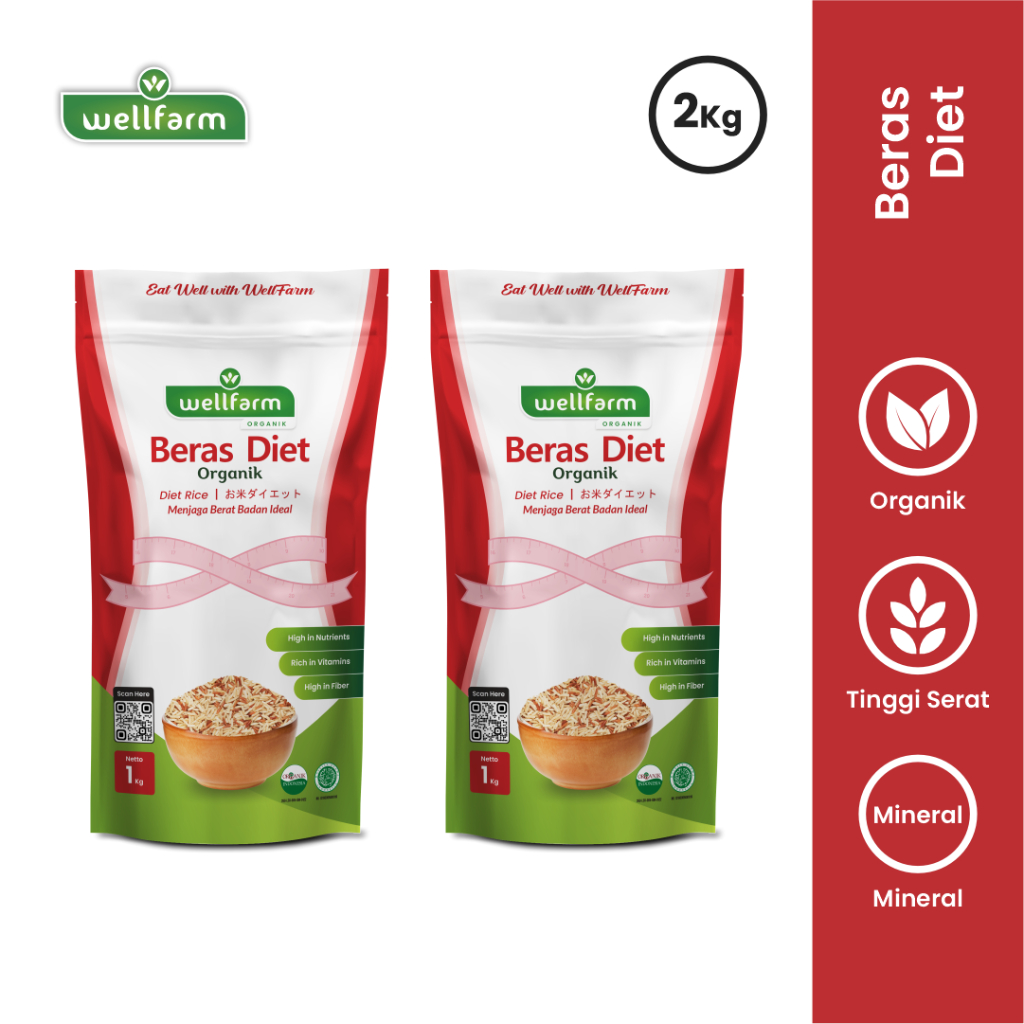 

Beras Diet Organik Spesial Bundle 2Kg | WellFarm Beras Diet