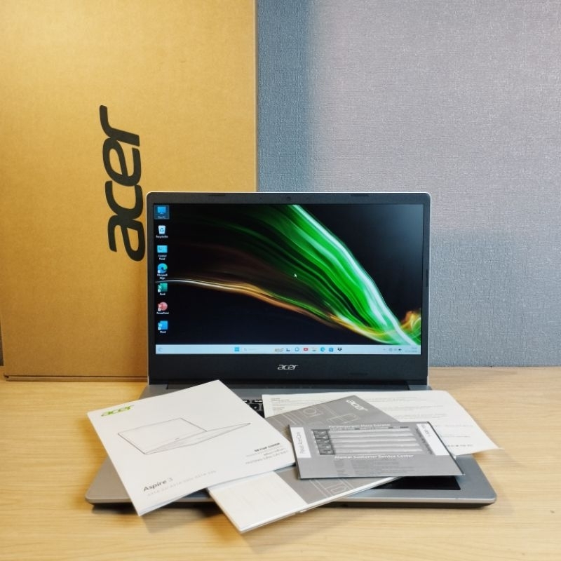 LAPTOP ACER ASPIRE AMD RYZEN 3-3250U RAM 8GB SSD 256GB LENGKAP MULUS