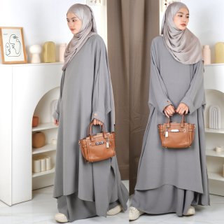 ZALINA SET ABAYA/ ZALINA TUNIK OVERSIZE/ TUNIK+ROK