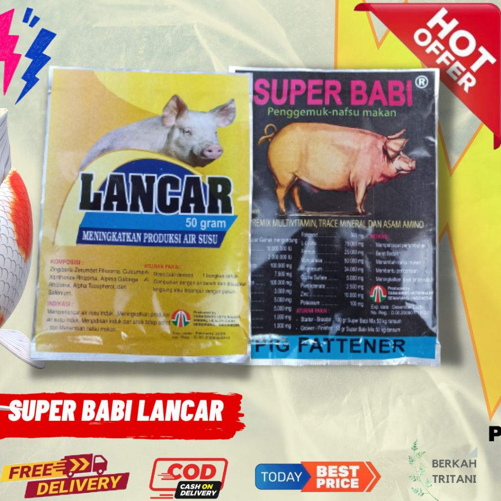 SUPER BABI 100gr Penggemuk Babi Lancar Babi jamu meningkatkan produksi air susu induk babi