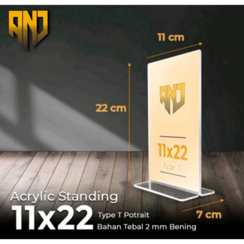

Akrilik Display / Card Display / Nomor Meja / tempat Brosur T Potrait 11x22