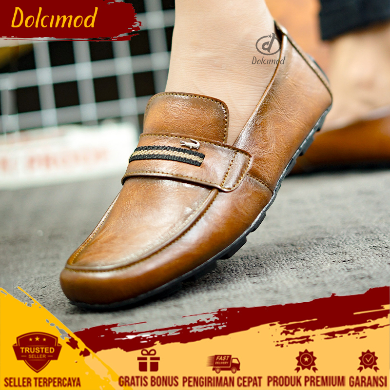 DCMD X FIKSI - Sepatu Pria Pesta Paspampres Dinas Dewasa Tanpa Tali Kulit Garut Resmi Formal Kerja K