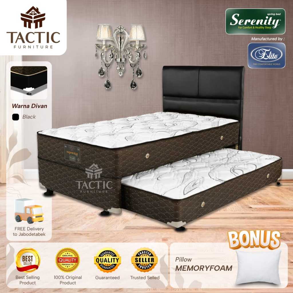 PROMO SPRINGBED ELITE SERENITY 2 IN 1 SUPERSTAR ( FULL SET )